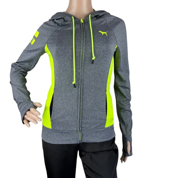 Pink by Victoria's Secret Ultimate Gray Full Zip Hooded Active Sweatshirt XS - Picture 2 of 8